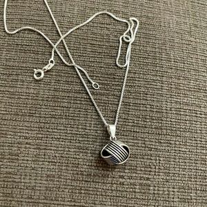 Sterling Silver oxidized love knot necklace